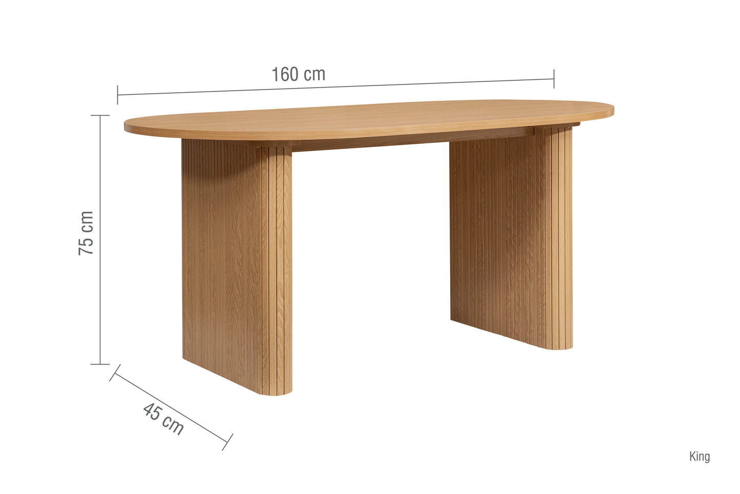Axel Oval Fluted Dining Table