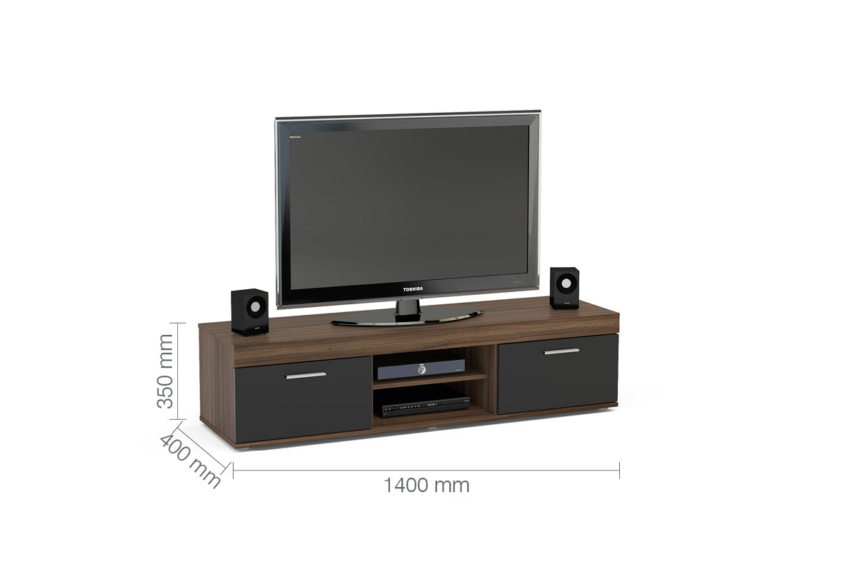 Edgeware TV Unit Walnut & Black