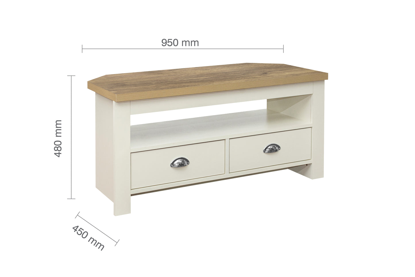 Highgate Corner TV Unit Cream & Oak