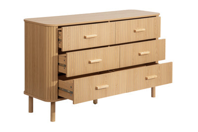 AXEL 6 DRAWER FLUTED CHEST OAK