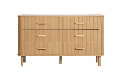 AXEL 6 DRAWER FLUTED CHEST OAK