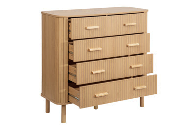 AXEL 5 DRAWER FLUTED CHEST OAK