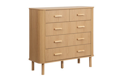 AXEL 5 DRAWER FLUTED CHEST OAK