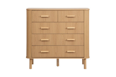 AXEL 5 DRAWER FLUTED CHEST OAK