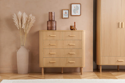 AXEL 5 DRAWER FLUTED CHEST OAK