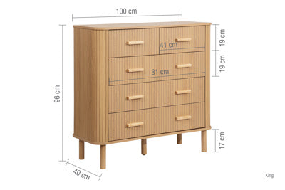AXEL 5 DRAWER FLUTED CHEST OAK