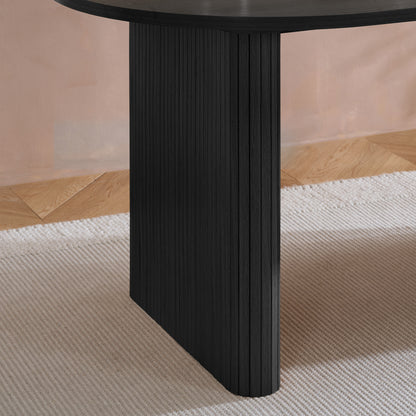 Axel Oval Fluted Black Dining Table