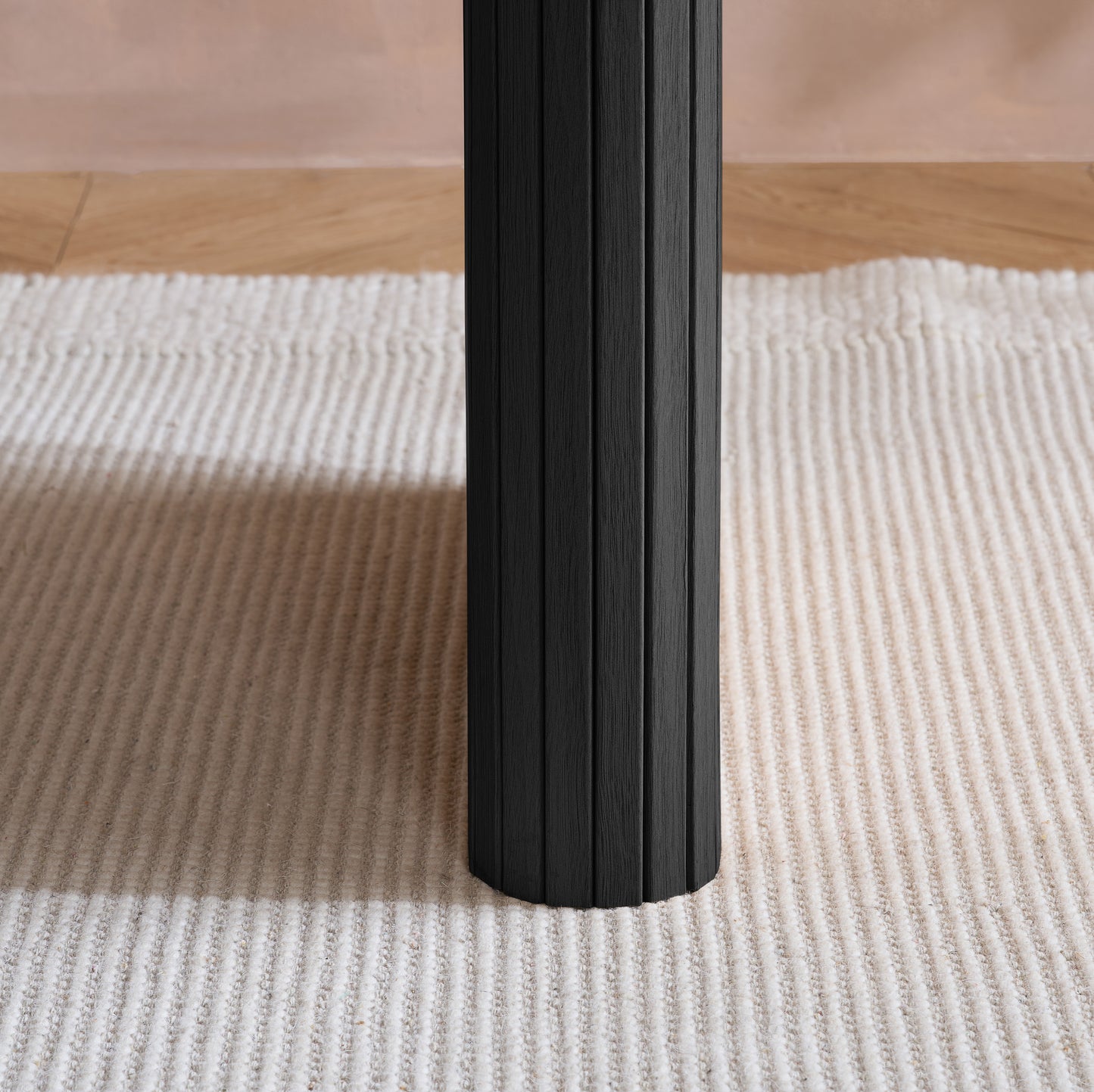 Axel Oval Fluted Black Dining Table