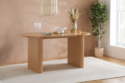 Axel Oval Fluted Dining Table