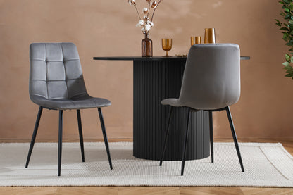 Axel Round Black Fluted Dining Table