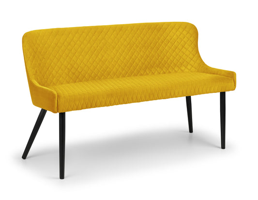 LUXE HIGH BACK BENCH - MUSTARD
